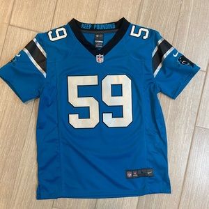 EUC youth Carolina Panthers Luke Kuechly jersey, size L